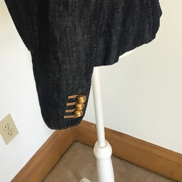 DSquared2 Size 46 Tailored Denim Blazer w Gorgeous contrast stitching - Picture 5 of 10